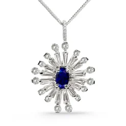 Colgante Diamantes y Zafiro Copo de Nieve