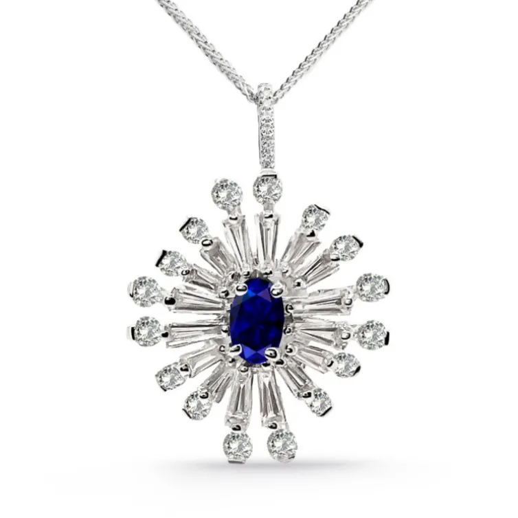Colgante Diamantes y Zafiro Copo de Nieve