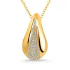 Colgante Gota Agua Nochentera Diamantes con Cadena Oro Amarillo