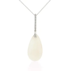 Colgante Jade Blanco Oro Y Diamantes Serenity