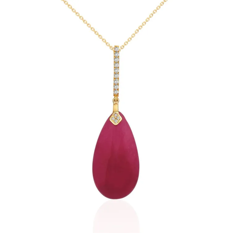 Colgante Jade Morado Oro Y Diamantes Serenity