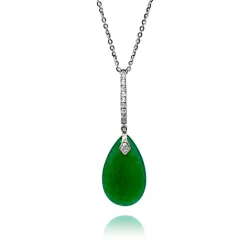 Colgante Jade Verde Oro Y Diamantes Serenity