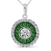 Colgante Ojo De Perdiz Granate Verde