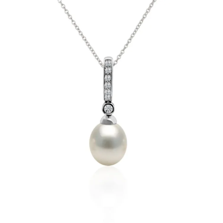 Colgante Perla y Diamantes Novia Serenidad 0.14