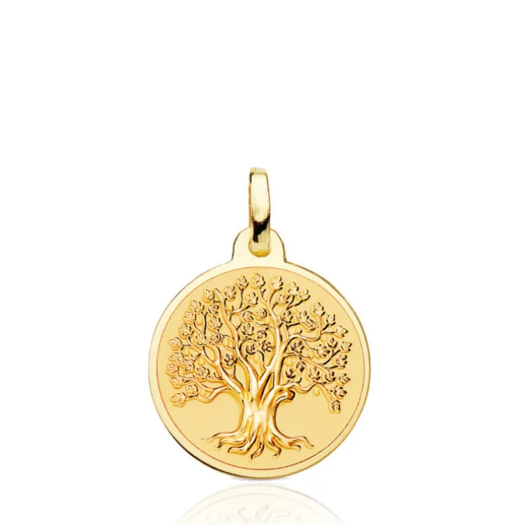 Colgante Árbol de la Vida Medalla 18Mm Oro 18K