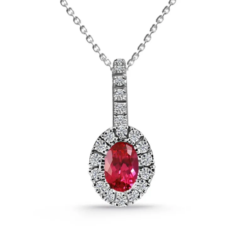 Colgante Rubí Y Diamantes Dalia