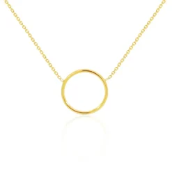 Collar Aro Círculo Oro Amarillo