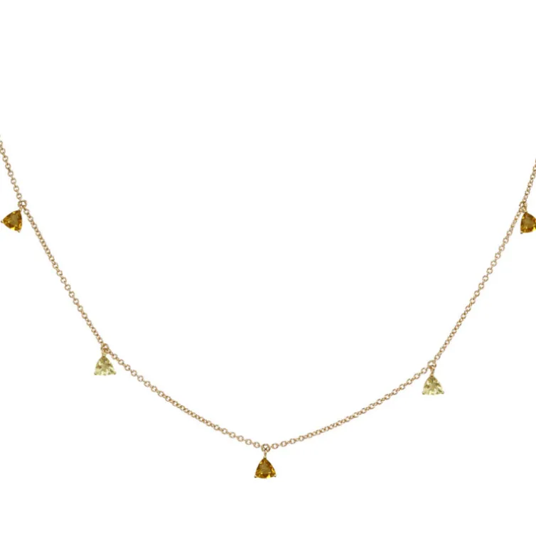 Collar Colgantes Piedras Citrino Y Cuarzo Limón Trillon