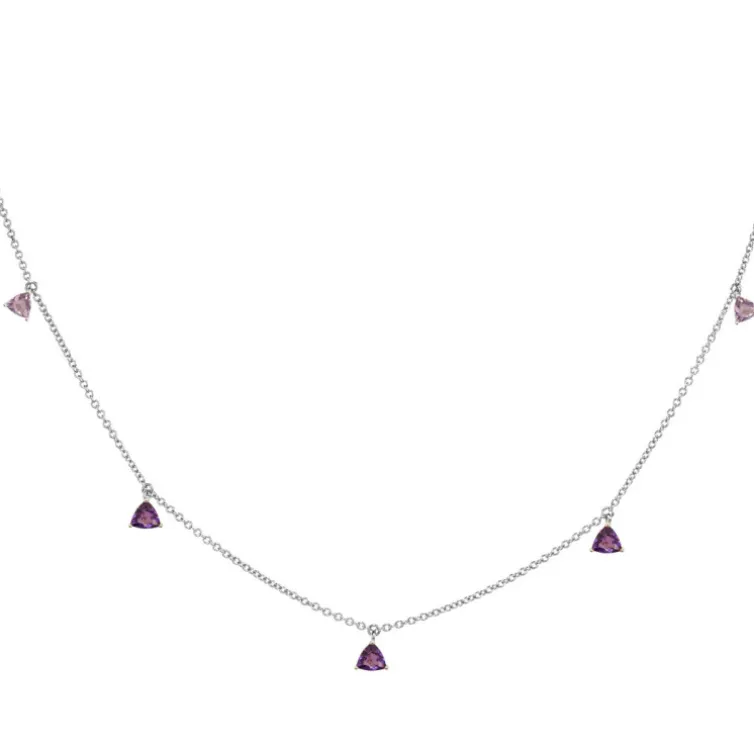 Collar Colgantes Piedras Amatista Trillon