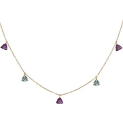 Collar Colgantes Piedras Amatista Y Topacio Trillon