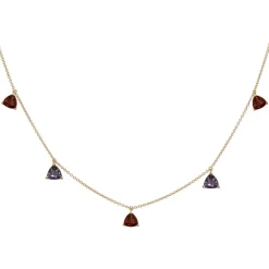 Collar Colgantes Piedras Grante Y Iolita Trillon