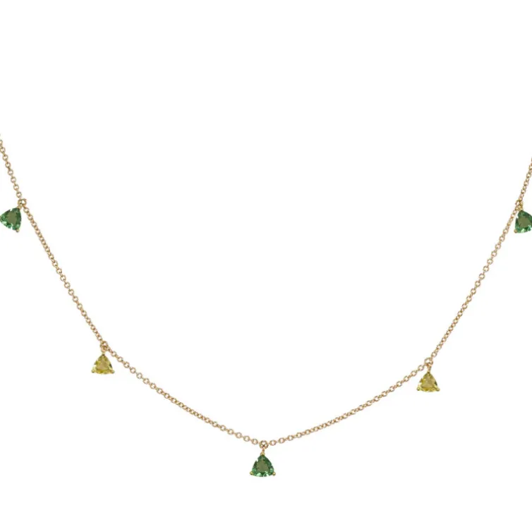 Collar Colgantes Piedras Cuarzo Verde Y Cuarzo Limón Trillon