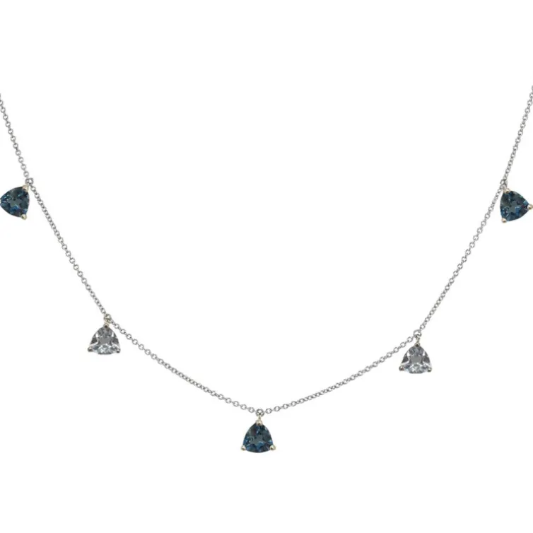 Collar Colgantes Topacio Azul Trillon