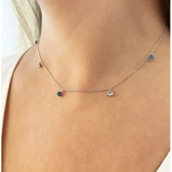Collar Colgantes Topacio Azul Trillon
