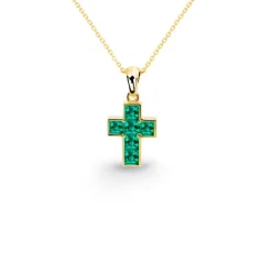 Collar Cruz Esmeraldas Calma 0.30