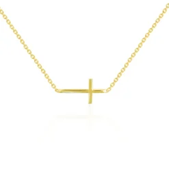 Collar Cruz Tumbada Oro Amarillo