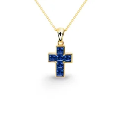 Collar Cruz Zafiros Calma 0.30
