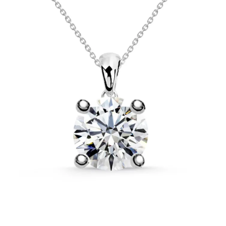 Collar Diamante Jackie 0.55-1.00Ct Solitario Oro Blanco