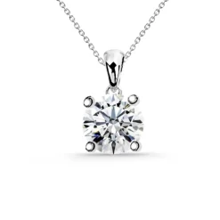 Collar Diamante Jackie 0.10-0.50Ct Solitario Oro Blanco