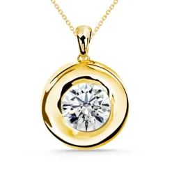 Collar Diamante Linda 0.55-1.00Ct Solitario Oro Amarillo