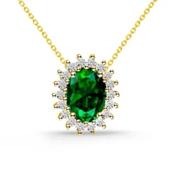 Collar oro amarillo Esmeralda y Diamantes Dalia