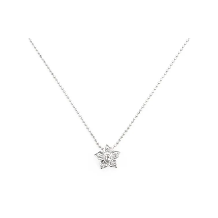 Collar Oro Diamantes Flor