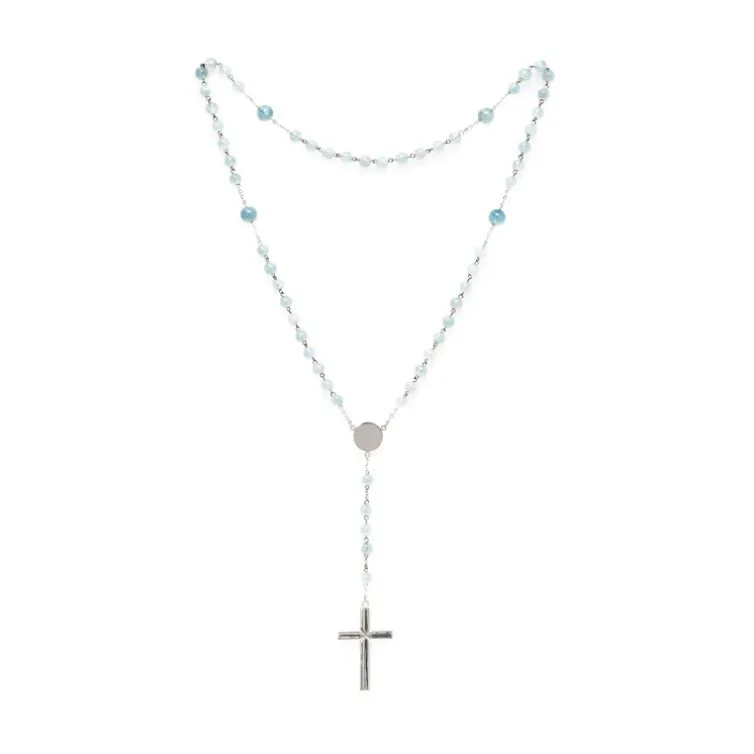 Collar Rosario Aguamarina