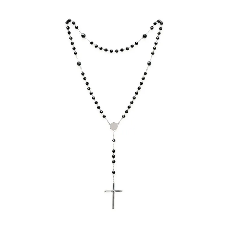Collar Rosario Oro Y Hematite