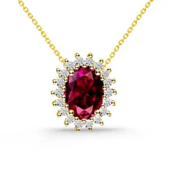Collar Rubi oval y Diamantes Dalia