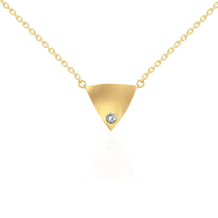 Collar Triángulo Diamante Oro Amarillo Always