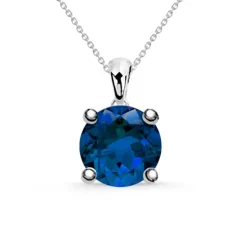Collar Zafiro Jackie 0.20Ct 0.50Ct Solitario Oro Blanco