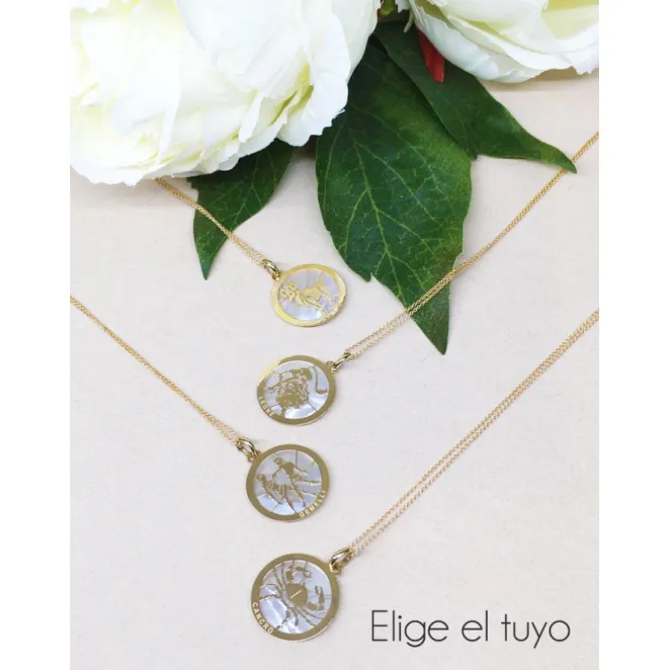 Collar Zodiaco Oro18 kt. y Nácar