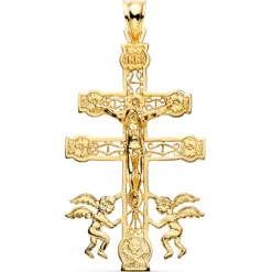 Cruz de Caravaca Oro Hombre 18K 49x27mm Grabado