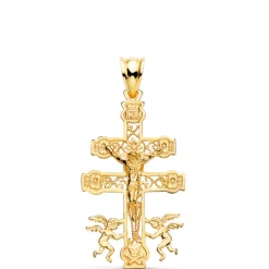 Cruz de Caravaca Oro Hombre 18K 35x20mm Grabado