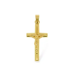 Cruz Oro Amarillo Cristo Tubo Redondo 24x14