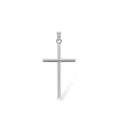 Cruz Oro Blanco Tubo Redondo 24x14