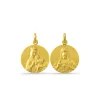 Escapulario Virgen del Carmen y Sagrado Corazón 18K