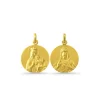 Escapulario Virgen del Carmen y Sagrado Corazón 18K