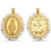 Escapulario Virgen Milagrosa oro y perlas
