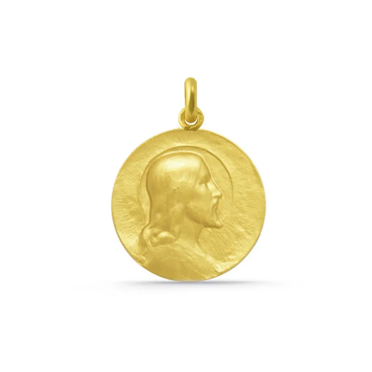 Medalla Cristo Salvador Oro 18K