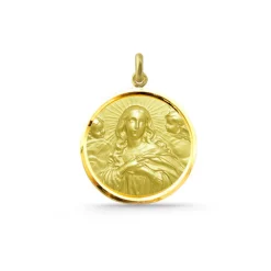 Medalla Inmaculada Concepción 18K Bisel