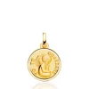 Medalla 16Mm Angel De La Guarda Bisel Liso 18K