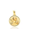 Medalla 16mm Angel Serafin Bisel Liso 18K