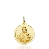 Medalla 18Mm Virgen Del Carmen Bisel Liso 18K