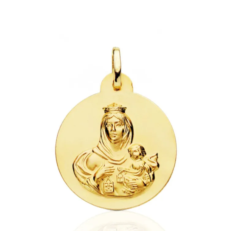 Medalla 24Mm Virgen Del Carmen 18K