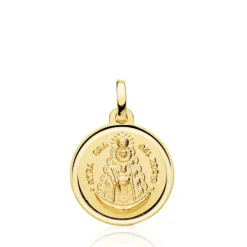 Medalla 18Mm Virgen Del Rocío Bisel Liso 18K