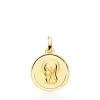 Medalla 16Mm Virgen Niña Bisel Liso 18K