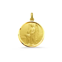 Medalla Ángel de la Guarda Oro 18K Bisel