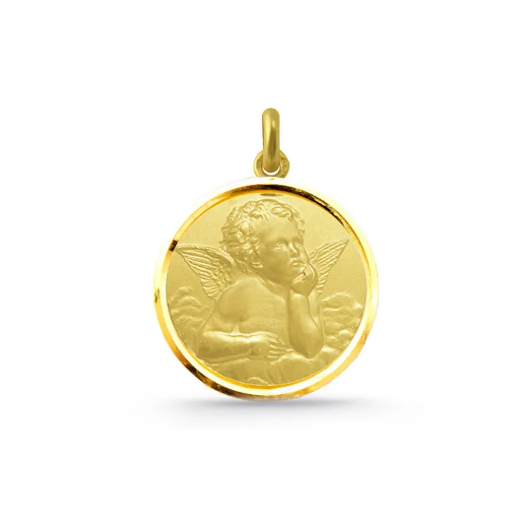 Medalla Ángel Serafín Oro 18K Bisel
