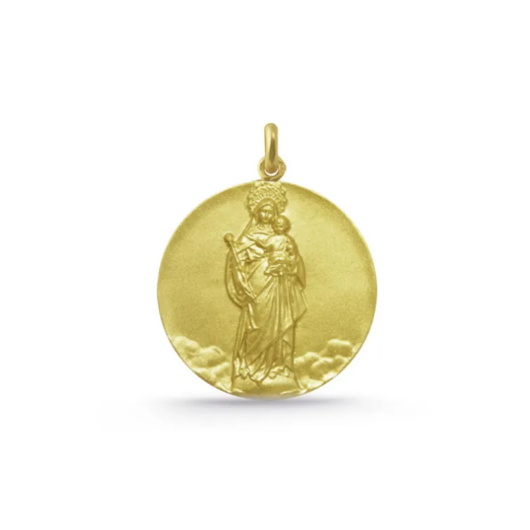 Medalla Virgen Blanca o Santa María La Blanca Oro 18K